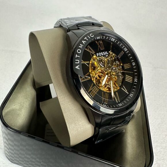 New Fossil Flynn Automatic Black Stainless Steel Watch BQ2092 - Picture 7 of 13